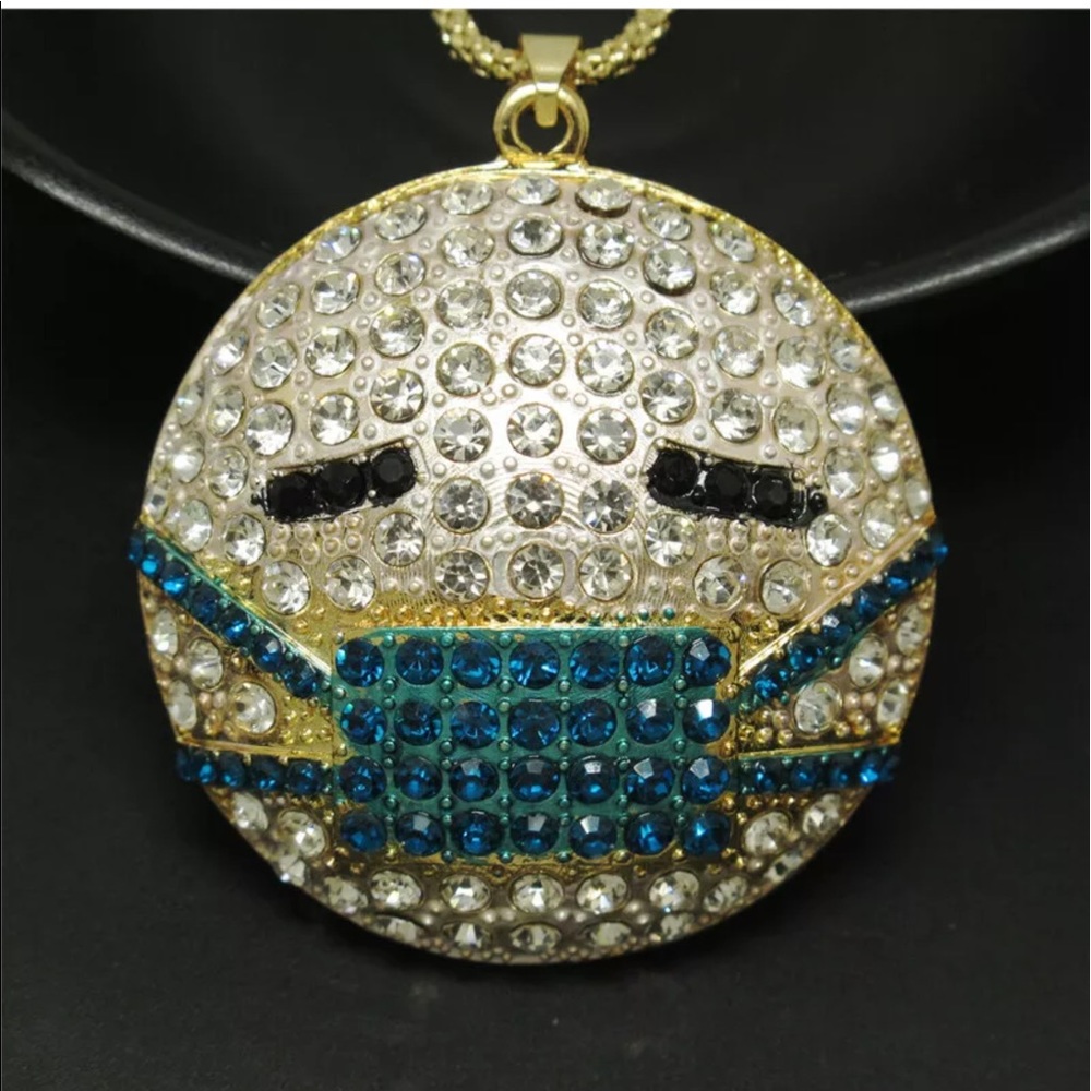 Blue Mask Emoji Necklace